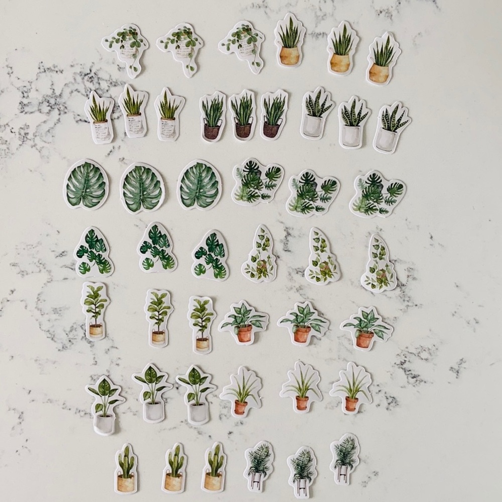 Mo Card 45 Plant 🪴 and Leaves 🍃 Pattern Stickers